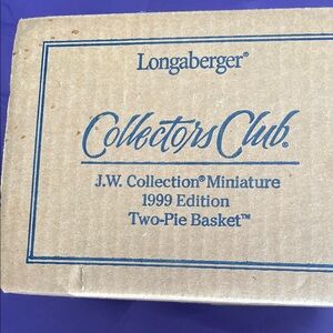 Longaberger Collectors Club J.W. Miniature Basket Box